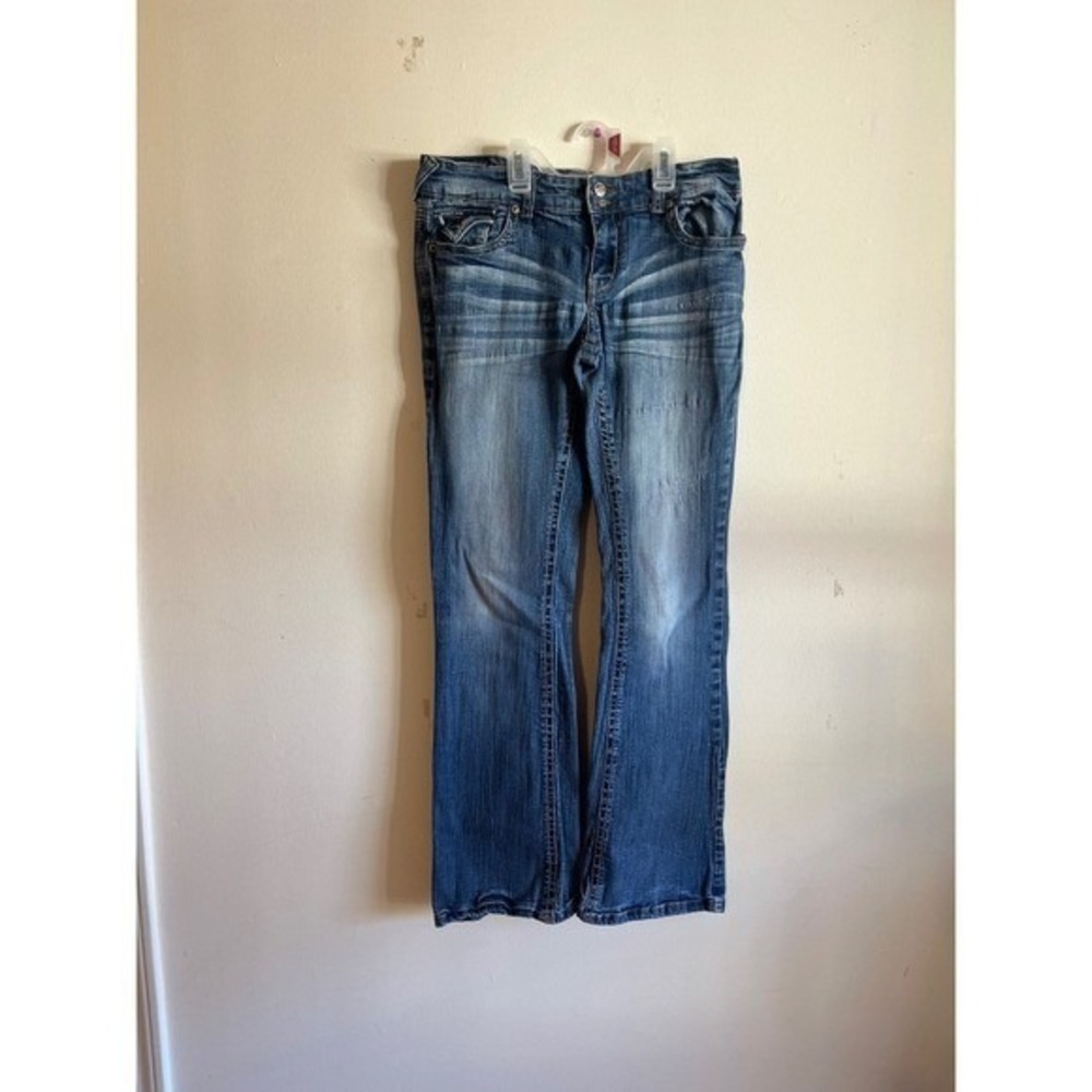 Ariya Womens Bootcut Embroidered Jeans Size 9/10 Blue Western Style